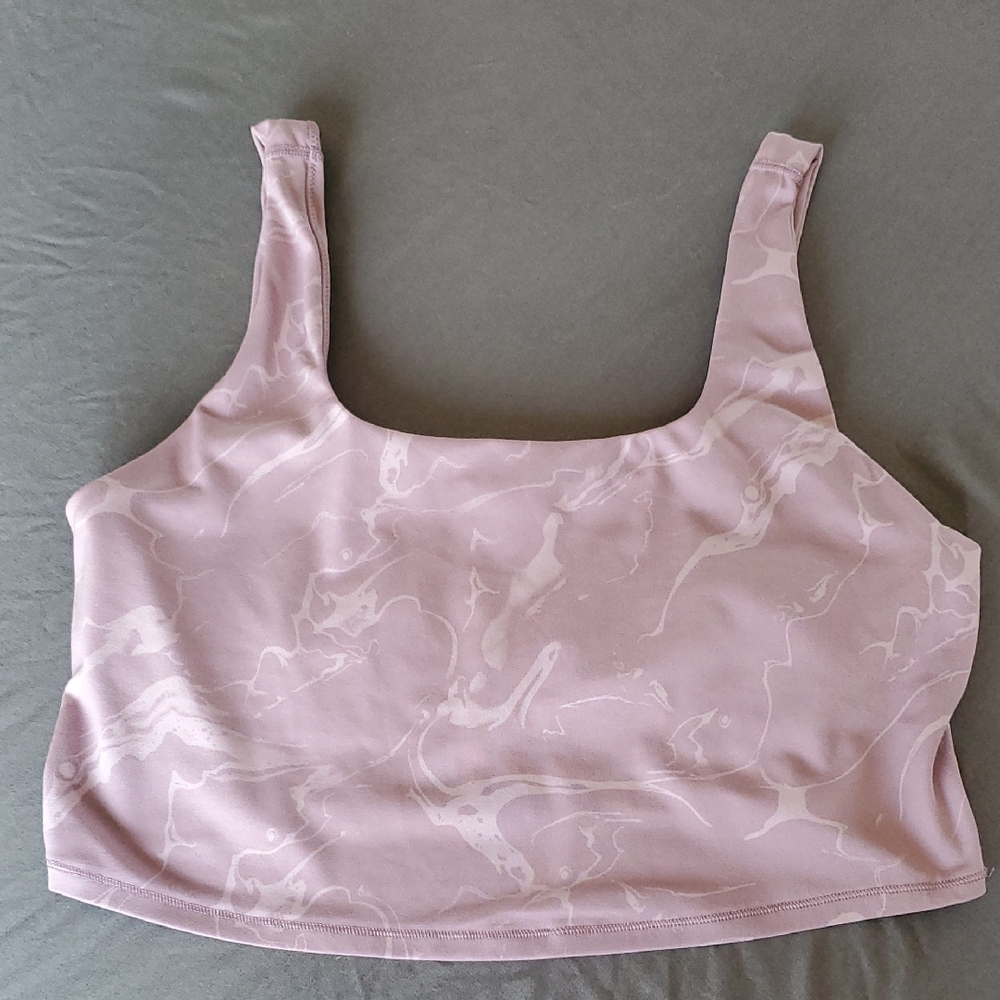 All In Motion Marble Print Longline Cropped Tank Sports Bra - Size: XL